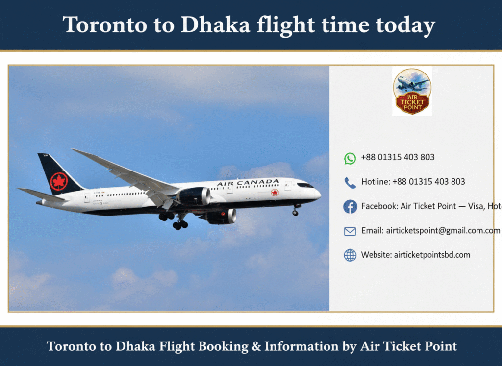 Toronto to Dhaka flight time today